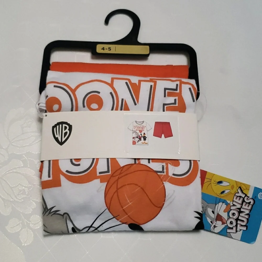 Pj Set Looney Tunes Space Jams Boys Cotton 2pcs Short sleeve & Shorts Pajama